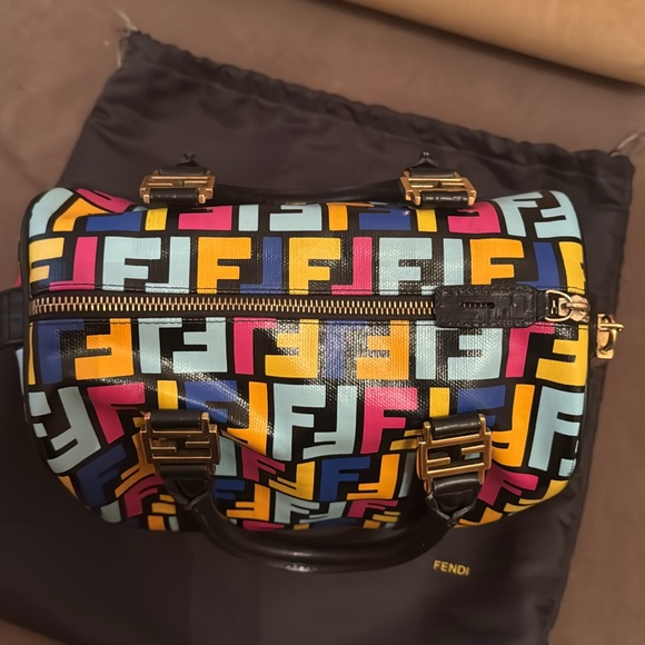 Fendi zucca boston multicolor bag - Picture 4 of 15